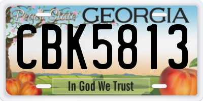 GA license plate CBK5813