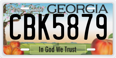 GA license plate CBK5879