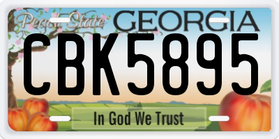 GA license plate CBK5895