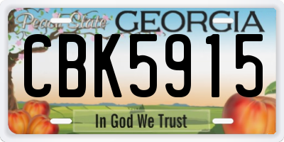 GA license plate CBK5915