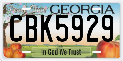 GA license plate CBK5929
