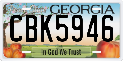 GA license plate CBK5946