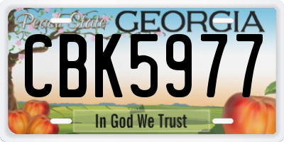 GA license plate CBK5977
