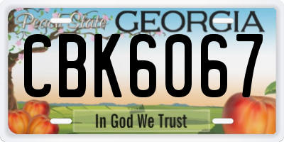 GA license plate CBK6067