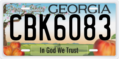 GA license plate CBK6083