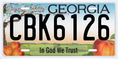 GA license plate CBK6126