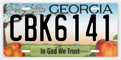 GA license plate CBK6141