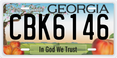 GA license plate CBK6146