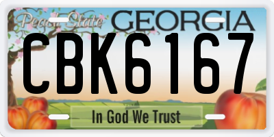 GA license plate CBK6167
