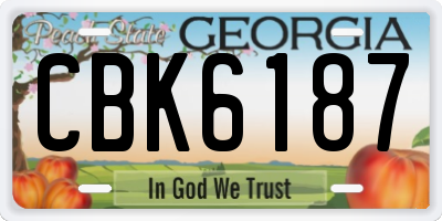 GA license plate CBK6187