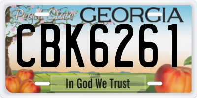 GA license plate CBK6261