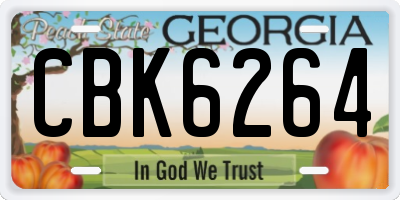 GA license plate CBK6264