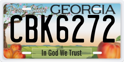 GA license plate CBK6272