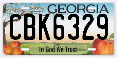 GA license plate CBK6329