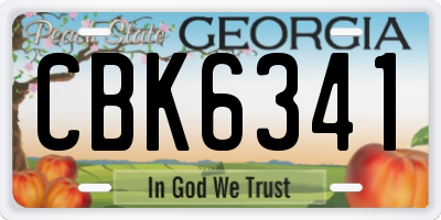 GA license plate CBK6341