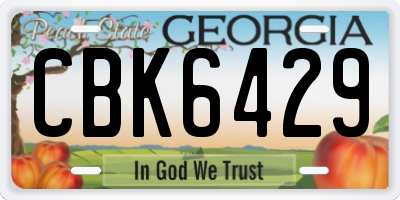 GA license plate CBK6429