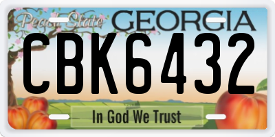 GA license plate CBK6432