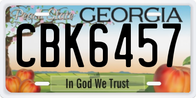 GA license plate CBK6457