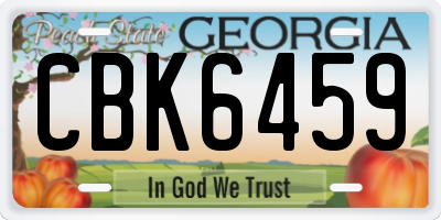 GA license plate CBK6459