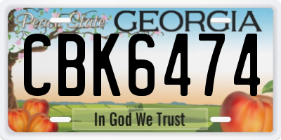 GA license plate CBK6474