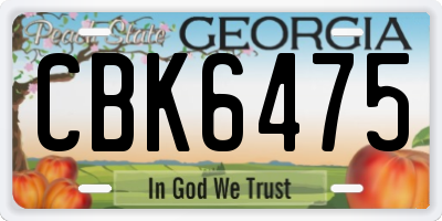 GA license plate CBK6475