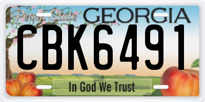 GA license plate CBK6491