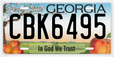 GA license plate CBK6495