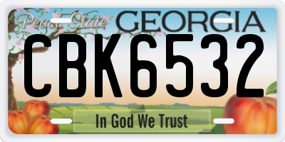 GA license plate CBK6532