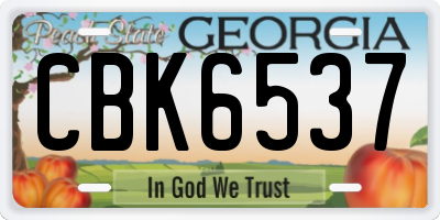 GA license plate CBK6537