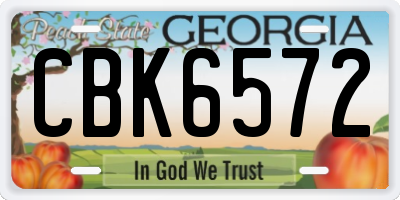 GA license plate CBK6572