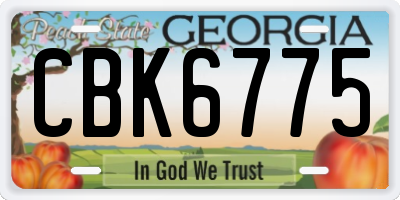 GA license plate CBK6775