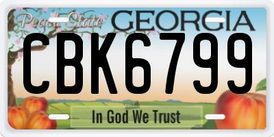 GA license plate CBK6799