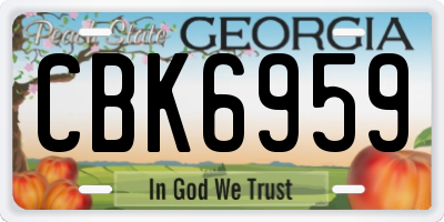 GA license plate CBK6959