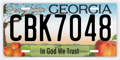 GA license plate CBK7048