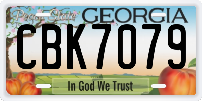 GA license plate CBK7079
