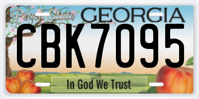 GA license plate CBK7095
