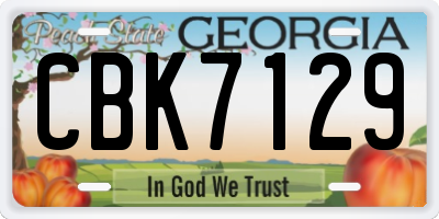 GA license plate CBK7129