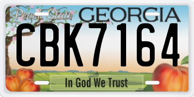 GA license plate CBK7164