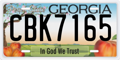 GA license plate CBK7165