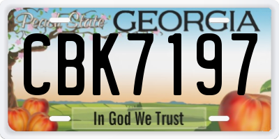GA license plate CBK7197