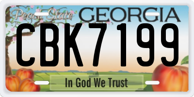 GA license plate CBK7199