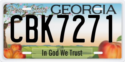 GA license plate CBK7271