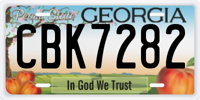 GA license plate CBK7282