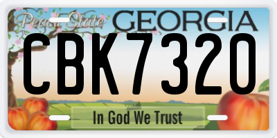 GA license plate CBK7320