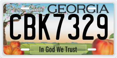 GA license plate CBK7329