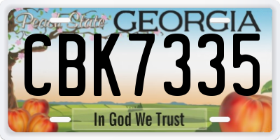 GA license plate CBK7335