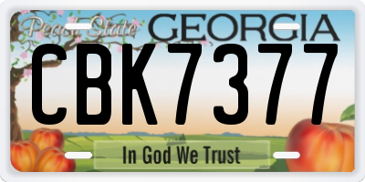 GA license plate CBK7377