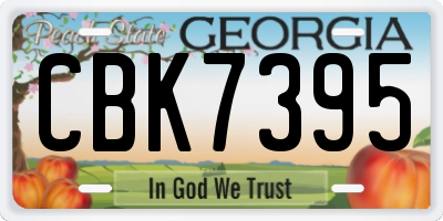 GA license plate CBK7395