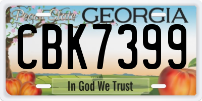 GA license plate CBK7399