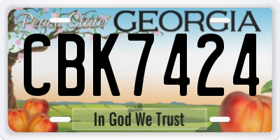 GA license plate CBK7424